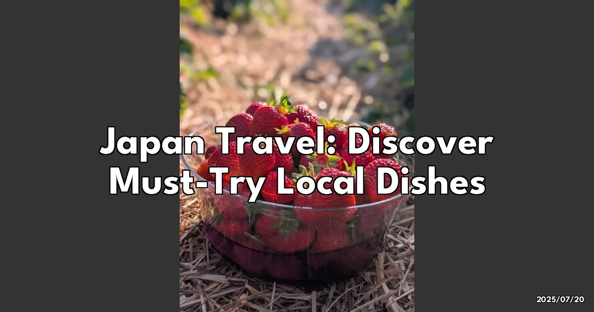 EyeCatchTitle: Discovering Japan's Culinary Wonders: A Taste Adventure You Won't Forget!