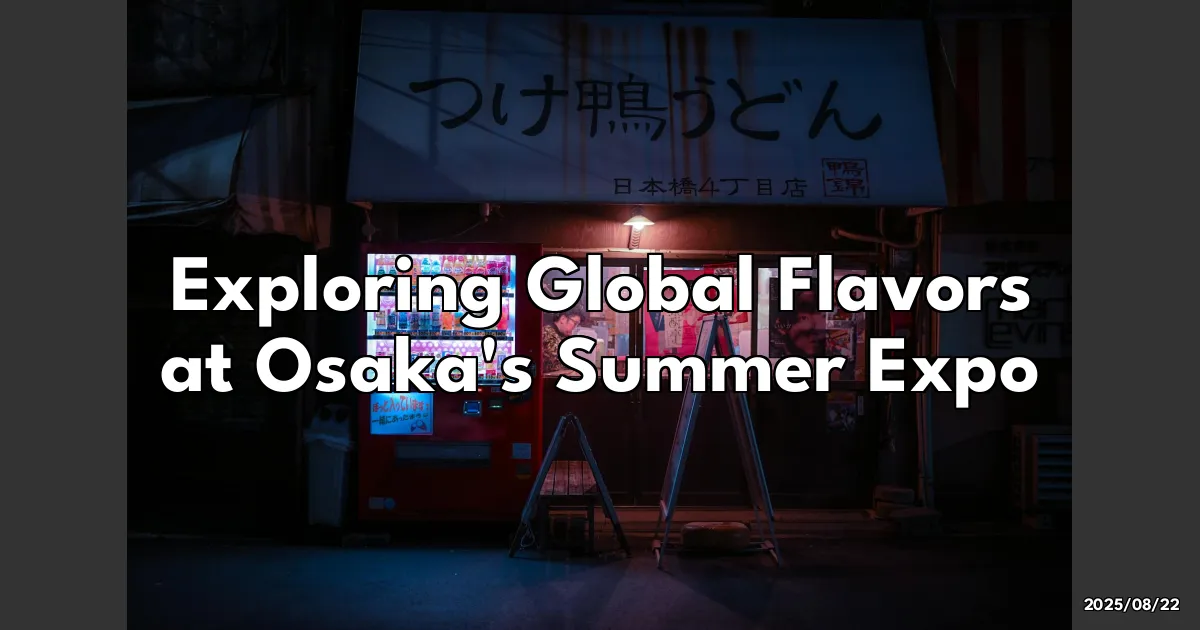 EyeCatchTitle: Exploring Osaka's Summer Expo: A Delicious Adventure Through Global Flavors and Local Wonders