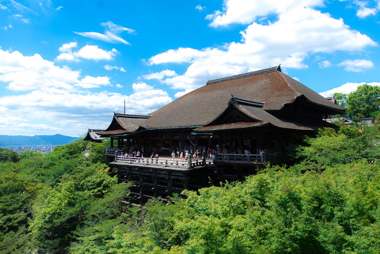 Kyoto autumn, Kiyomizu-dera, Japanese maple