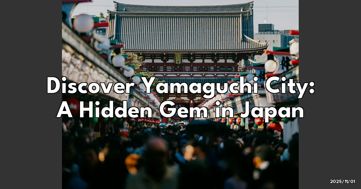 EyeCatchTitle: Why Yamaguchi City Took My Breath Away: A Place You Must Visit!