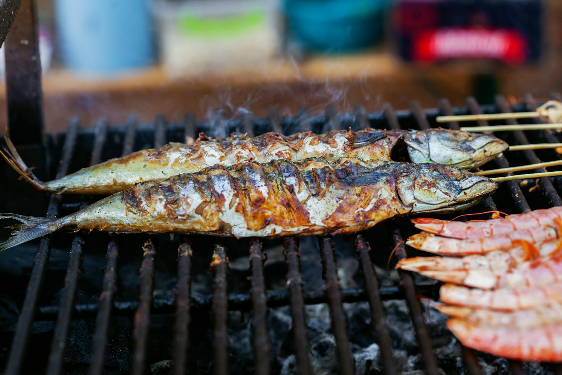 Unnan cherry blossoms, grilled mackerel, Hiikawa Riverbank