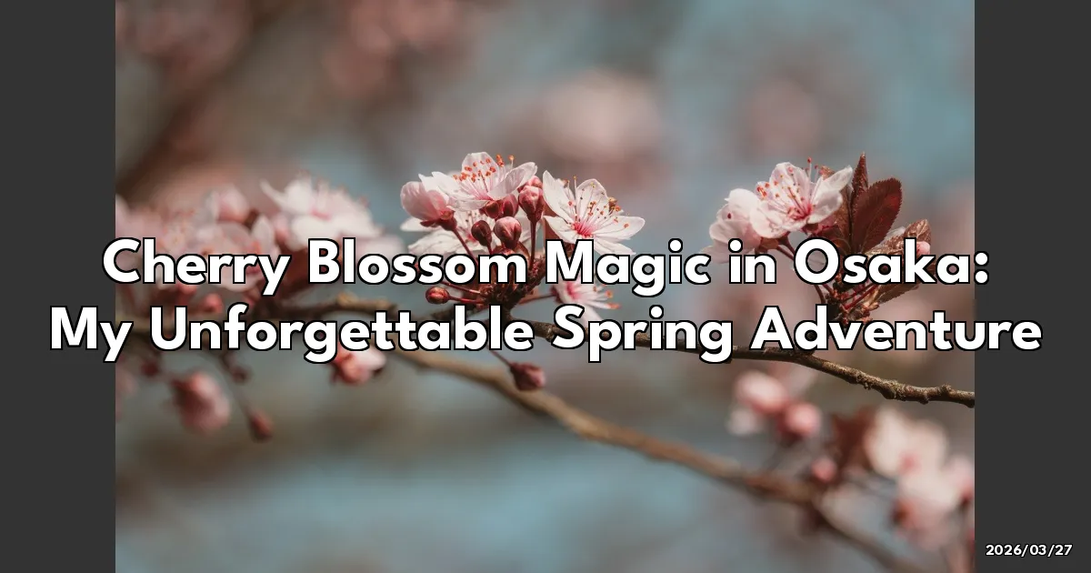 EyeCatchTitle: Cherry Blossom Magic in Osaka: My Unforgettable Spring Adventure
