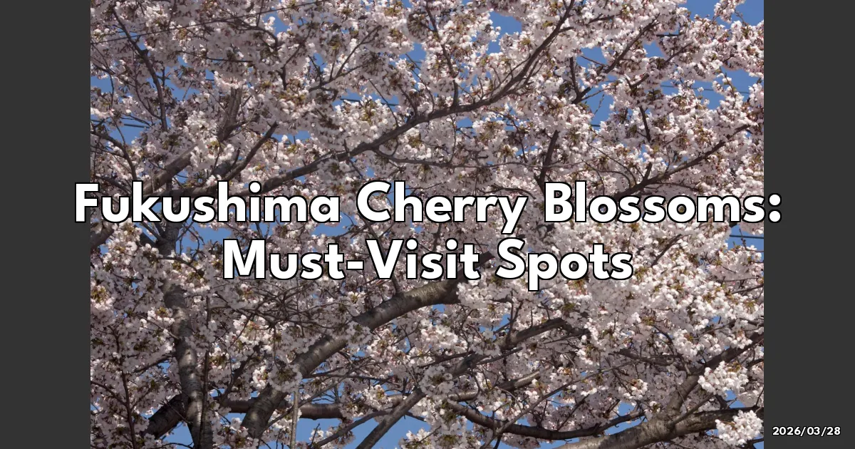 EyeCatchTitle: Chasing Cherry Blossoms in Fukushima: A Surprise Adventure!