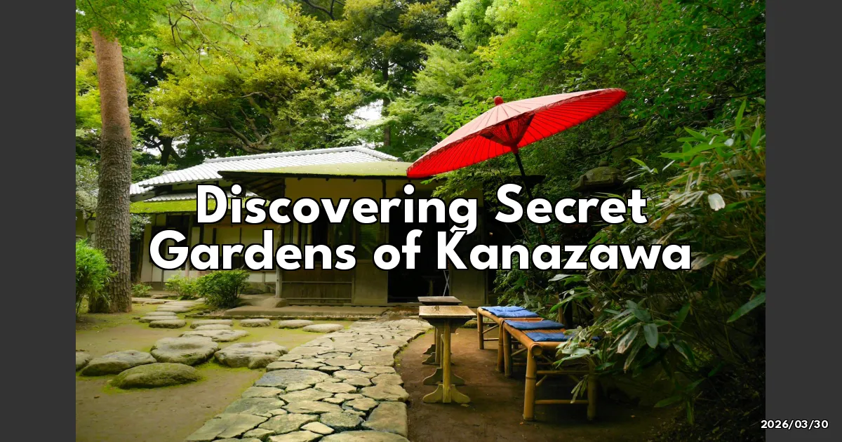 EyeCatchTitle: Discovering Kanazawa's Secret Gardens: A Hidden Gem Adventure