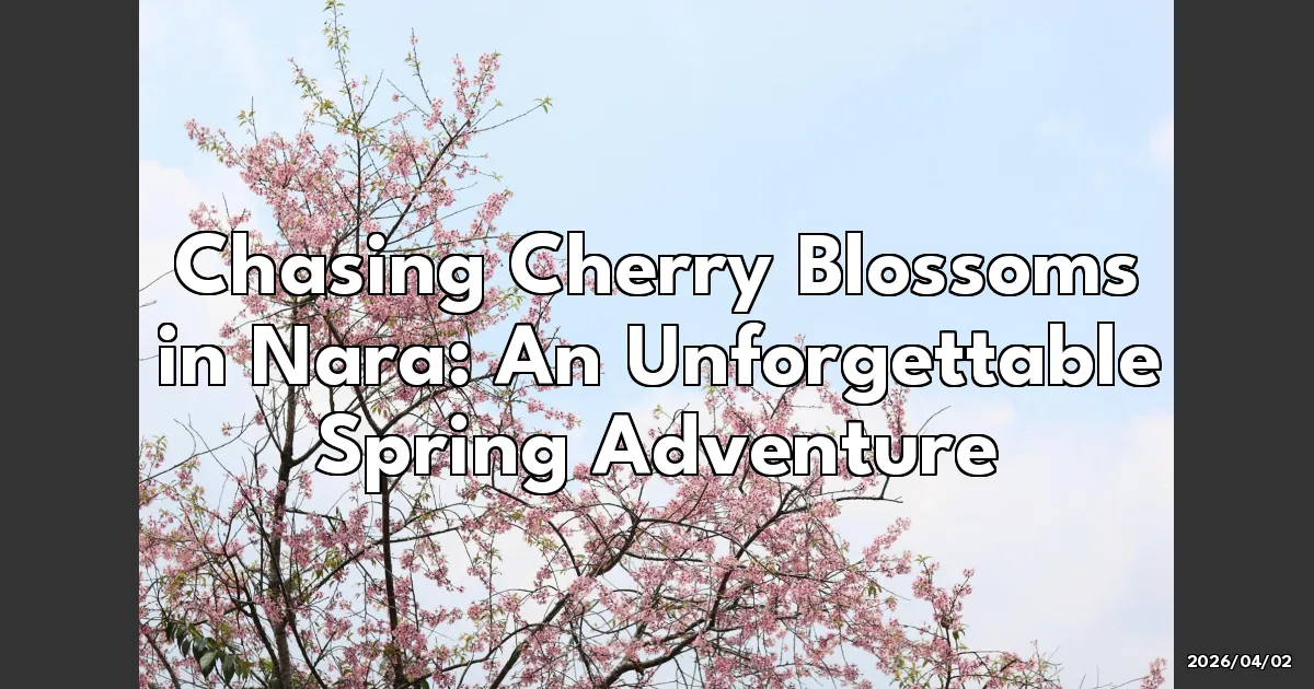 EyeCatchTitle: Chasing Cherry Blossoms in Nara: My Unforgettable Spring Adventure